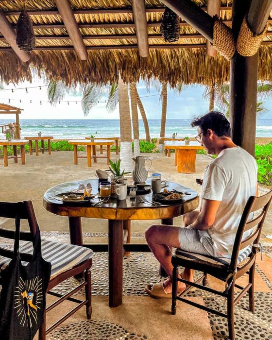 breakfast at zihuatanejo mexico beach hotel