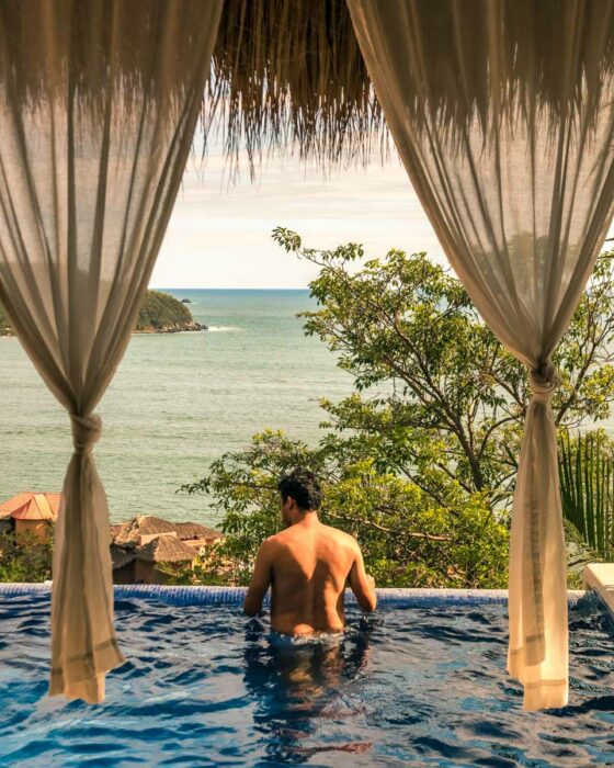 hotel pool overlooking la ropa beach zihuatanejo