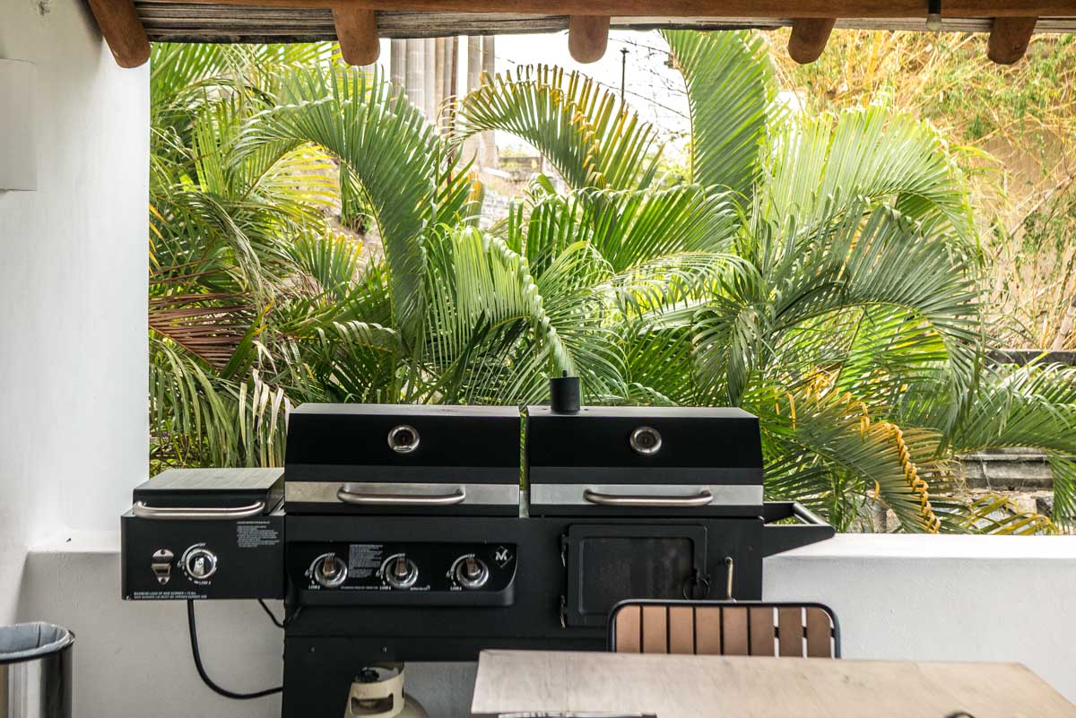 kitchen and grilling area at casa del cielo boutique hotel zihuatanejo