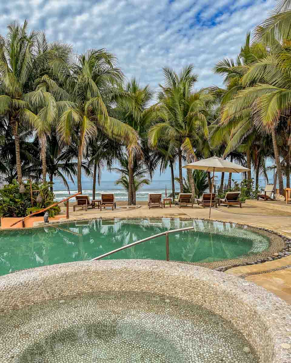 pool area and beach zihuatanejo