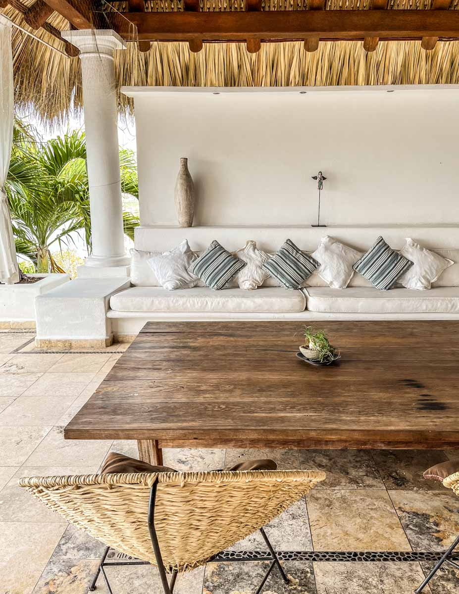 sitting area at boutique hotel zihuatanejo