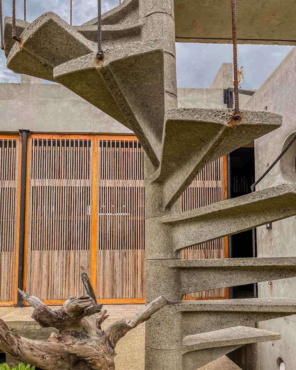 stairs to room at casa matilda in puerto escondido