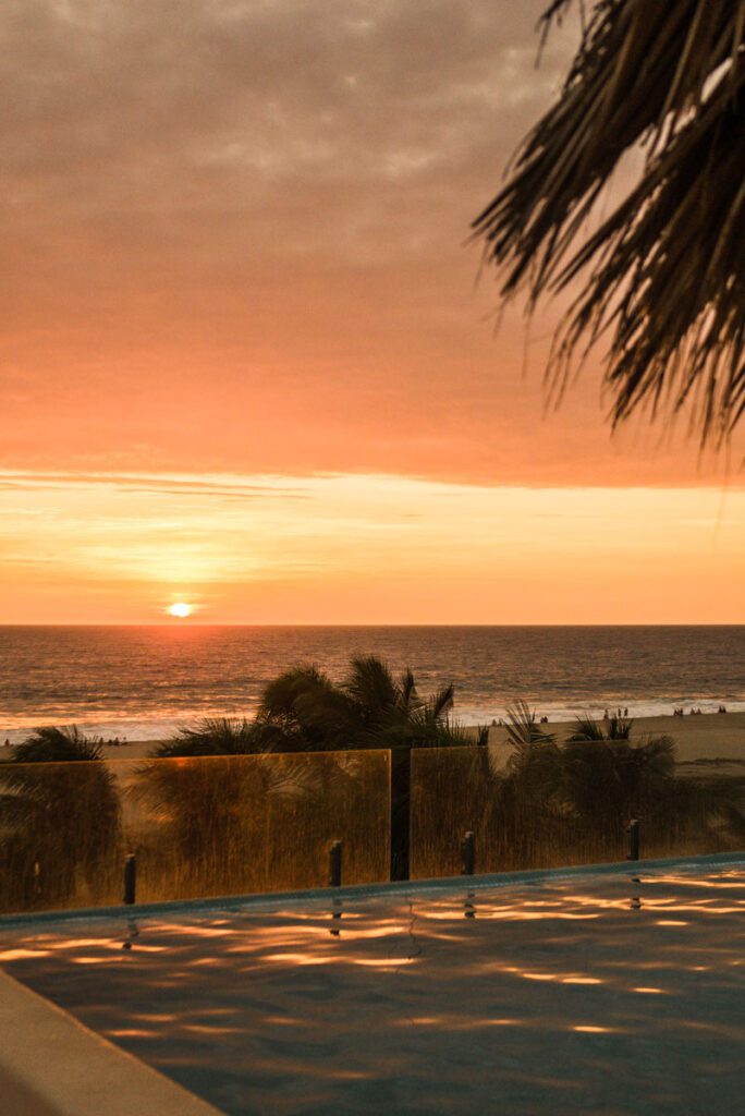 oaxaca beach hotel sunset at the pool