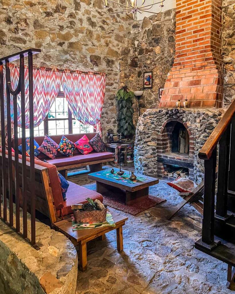 airbnb in mineral del monte with fireplace