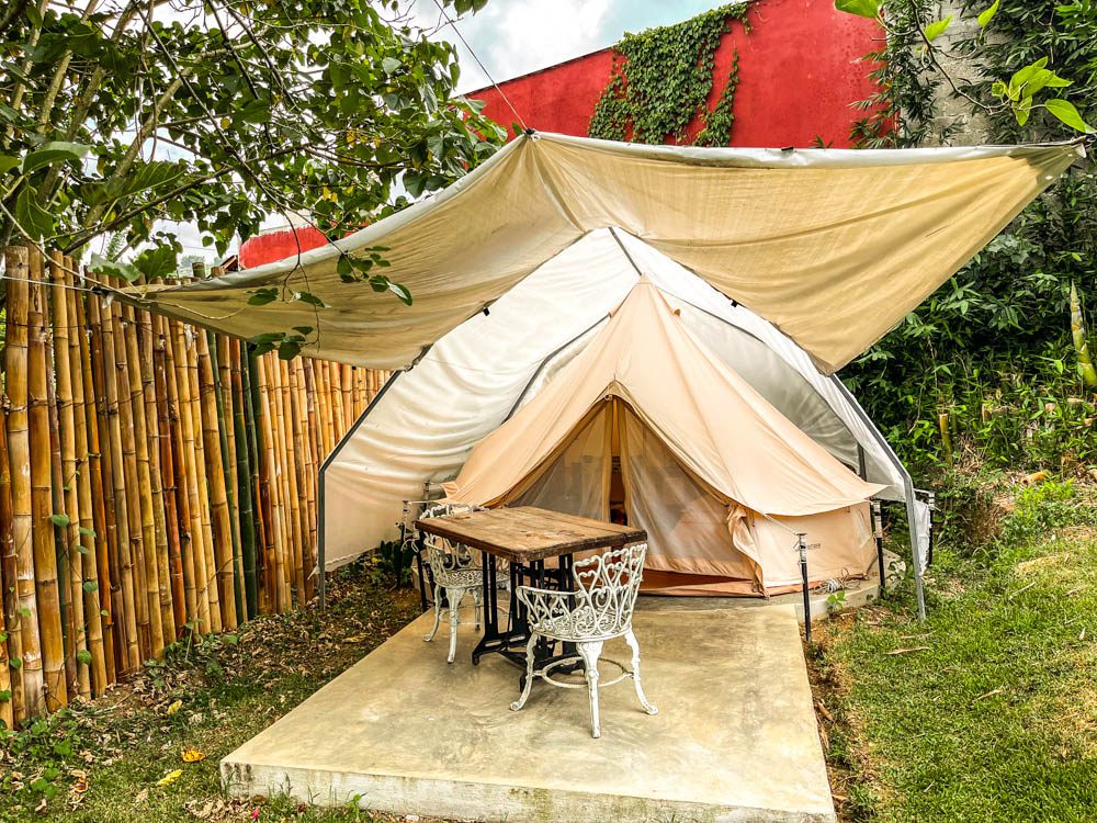 glamping tent where to stay in cuetzalan